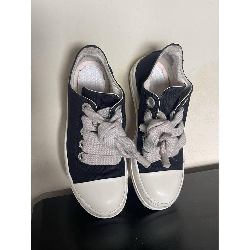 Rick Owens DRKSHDW Temple Jumbo Lace Low Canvas Ramones Black IT 42 / US 9 RARE! - Picture 9 of 16